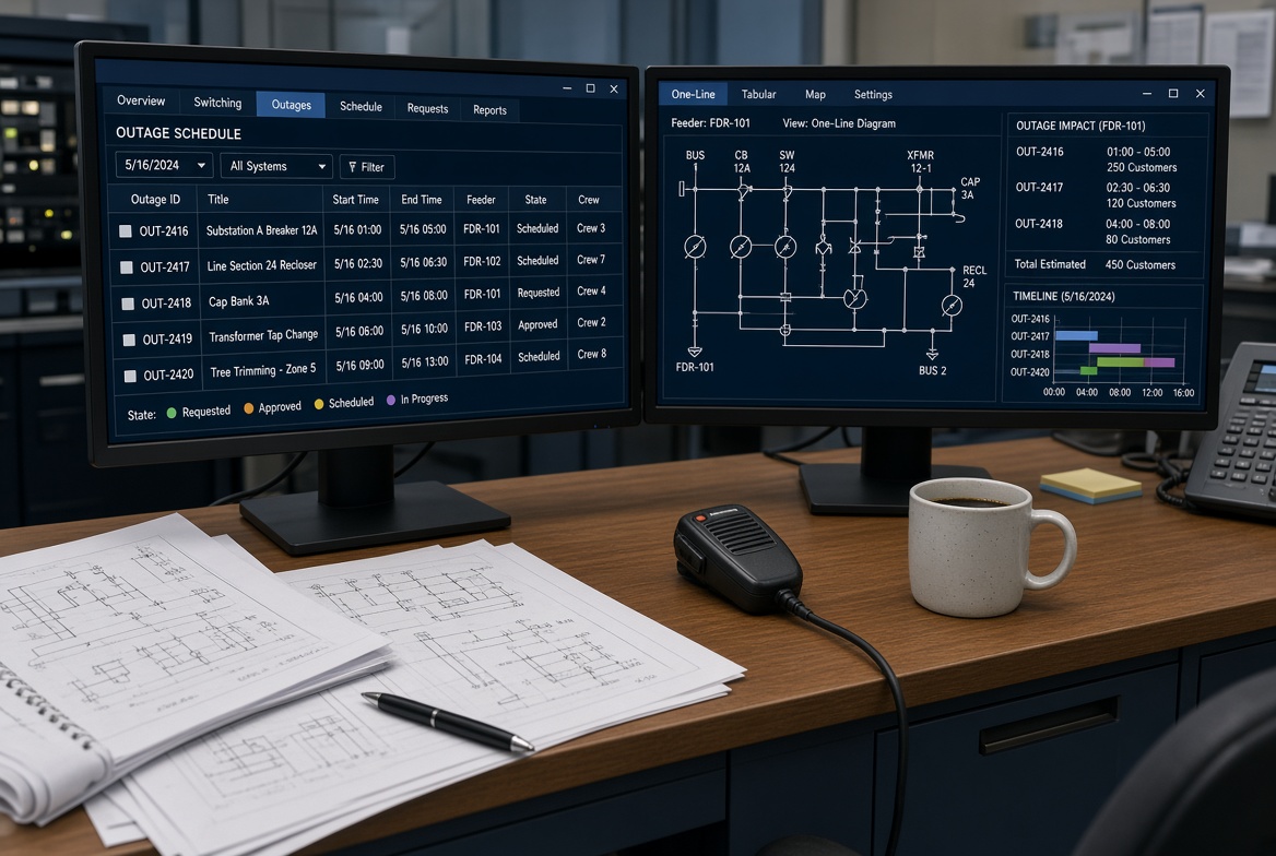 Outage scheduling and switching console